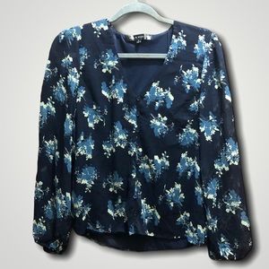 Ash & Violet Floral Shirt with Sheer Sleeves Small